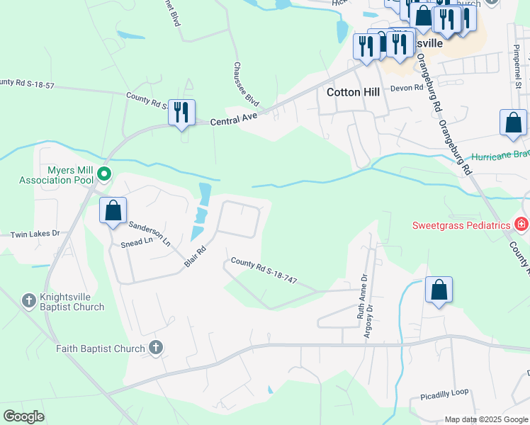 map of restaurants, bars, coffee shops, grocery stores, and more near 1300 Delong Court in Summerville
