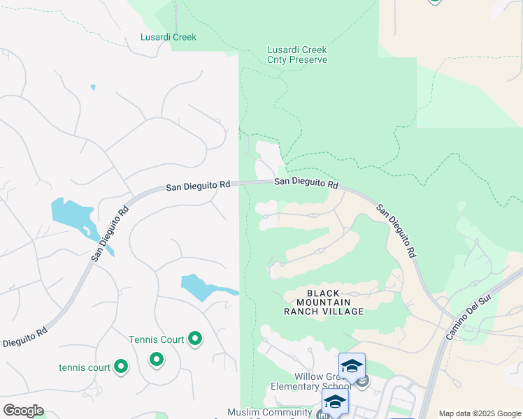 map of restaurants, bars, coffee shops, grocery stores, and more near 7552 Montien Road in San Diego