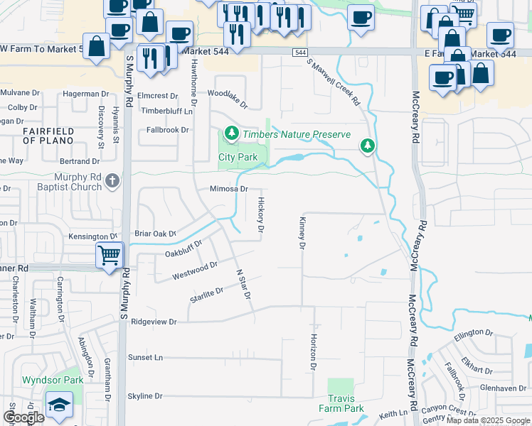 map of restaurants, bars, coffee shops, grocery stores, and more near 436 Hickory Drive in Murphy
