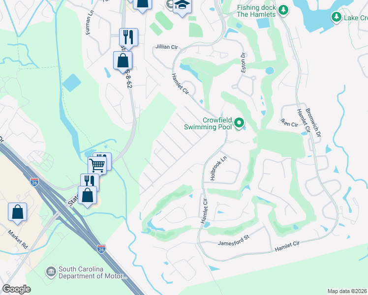 map of restaurants, bars, coffee shops, grocery stores, and more near 506 Bernard Drive in Ladson