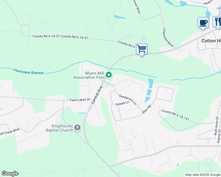 map of restaurants, bars, coffee shops, grocery stores, and more near 3004 Peacher Court in Summerville