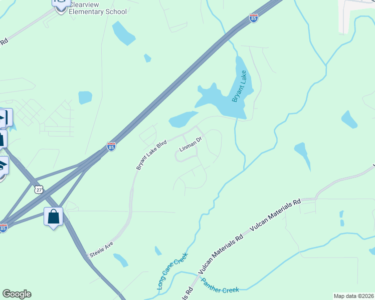 map of restaurants, bars, coffee shops, grocery stores, and more near 337 Linman Drive in LaGrange
