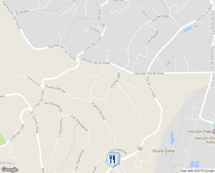map of restaurants, bars, coffee shops, grocery stores, and more near 15952 Via Del Alba in Rancho Santa Fe