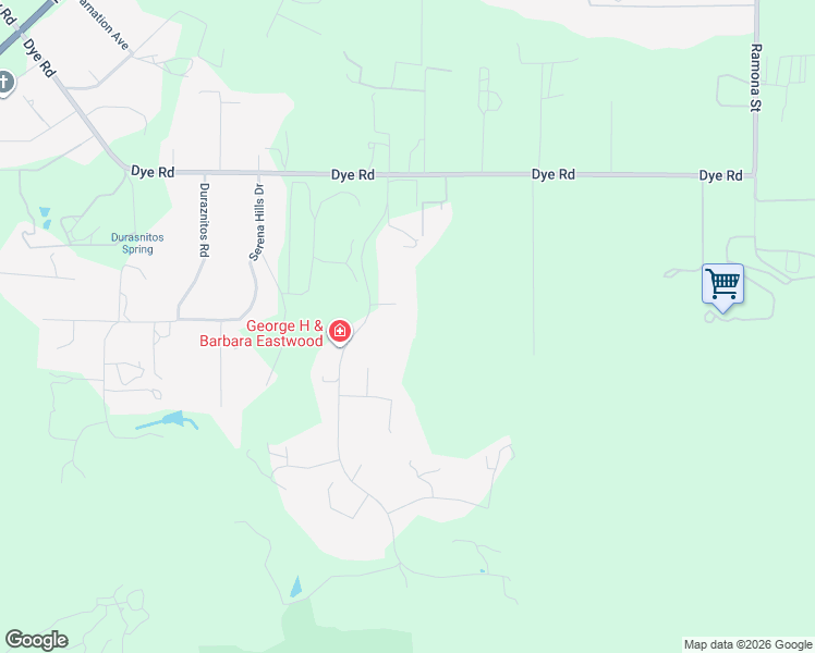 map of restaurants, bars, coffee shops, grocery stores, and more near 2734 Mesa Oak Court in Ramona
