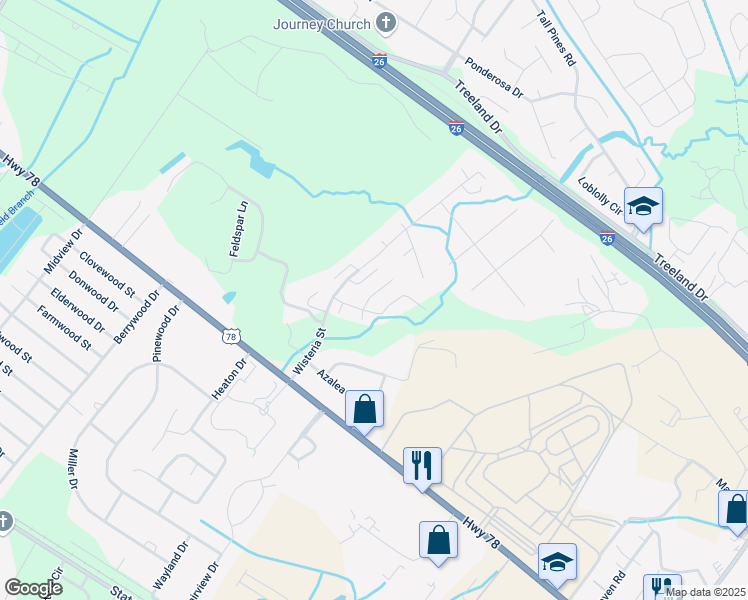 map of restaurants, bars, coffee shops, grocery stores, and more near 391 James Thornley Drive in Ladson
