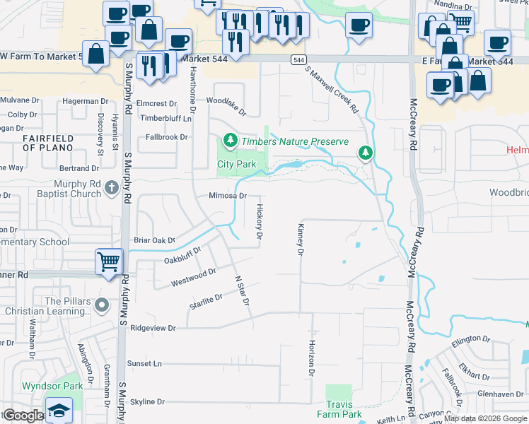 map of restaurants, bars, coffee shops, grocery stores, and more near 436 Hickory Drive in Murphy