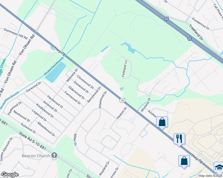 map of restaurants, bars, coffee shops, grocery stores, and more near 10036 U.S. 78 in Ladson