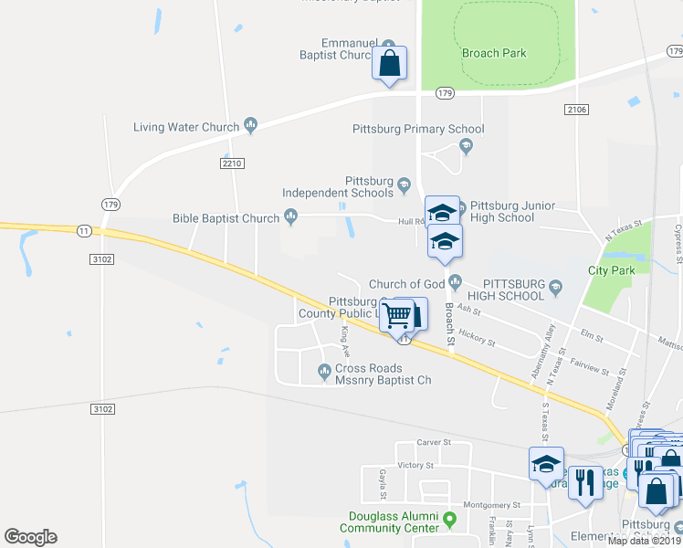 map of restaurants, bars, coffee shops, grocery stores, and more near 629 Quitman Street in Pittsburg