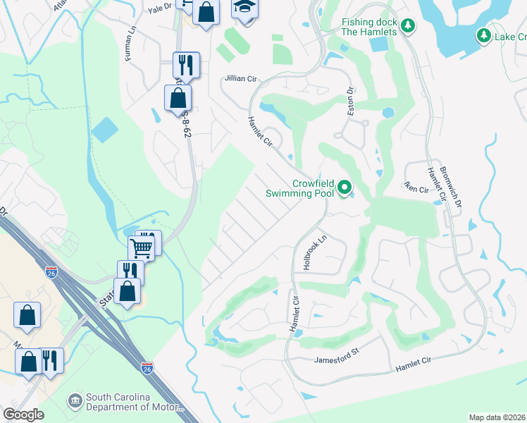 map of restaurants, bars, coffee shops, grocery stores, and more near 506 Bernard Drive in Ladson