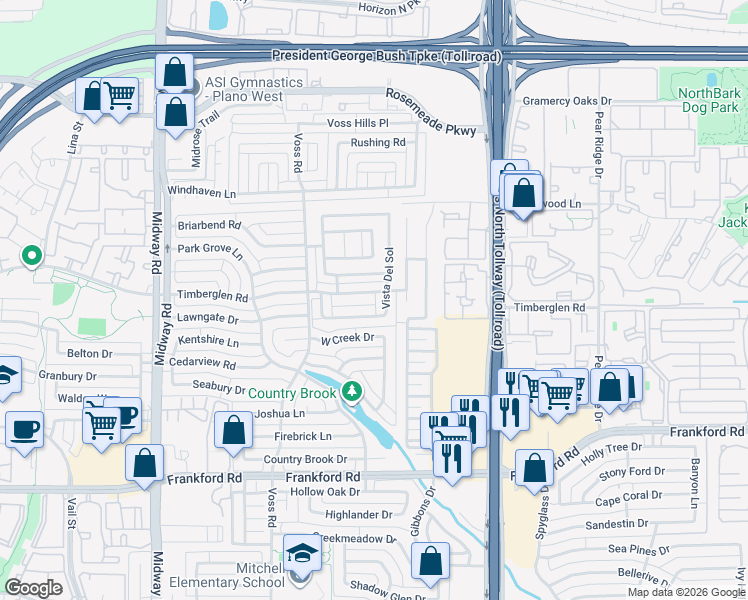 map of restaurants, bars, coffee shops, grocery stores, and more near 4356 South Capistrano Drive in Dallas