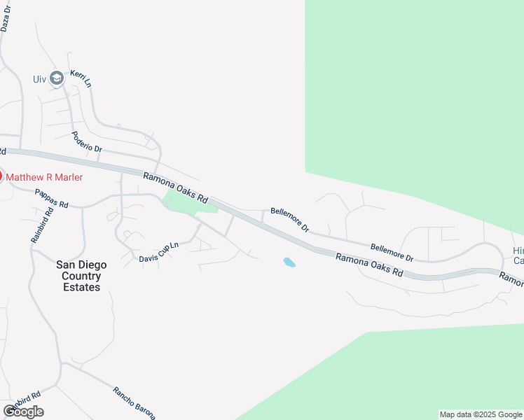 map of restaurants, bars, coffee shops, grocery stores, and more near 25540 Bellemore Drive in Ramona