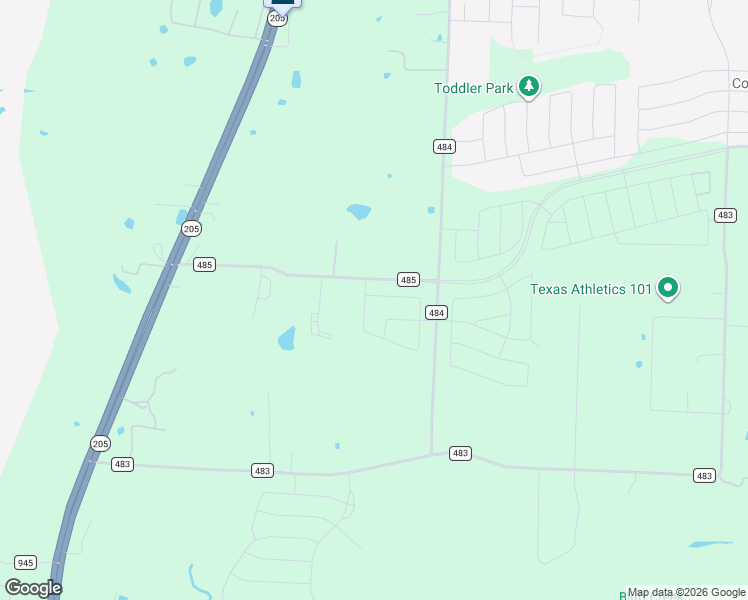 map of restaurants, bars, coffee shops, grocery stores, and more near 14777 County Road 485 in Lavon