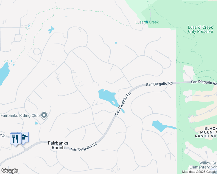 map of restaurants, bars, coffee shops, grocery stores, and more near 17125 Camino Acampo in Rancho Santa Fe