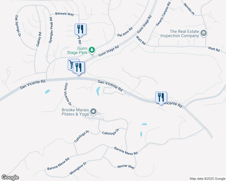 map of restaurants, bars, coffee shops, grocery stores, and more near 23974 Green Haven Lane in Ramona