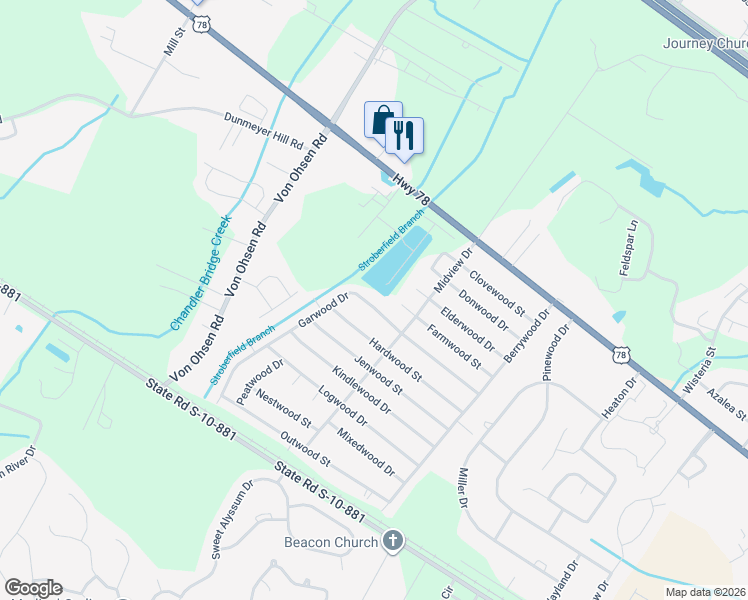 map of restaurants, bars, coffee shops, grocery stores, and more near 4488 Garwood Drive in Ladson
