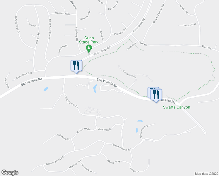 map of restaurants, bars, coffee shops, grocery stores, and more near 23812 Green Haven Lane in Ramona