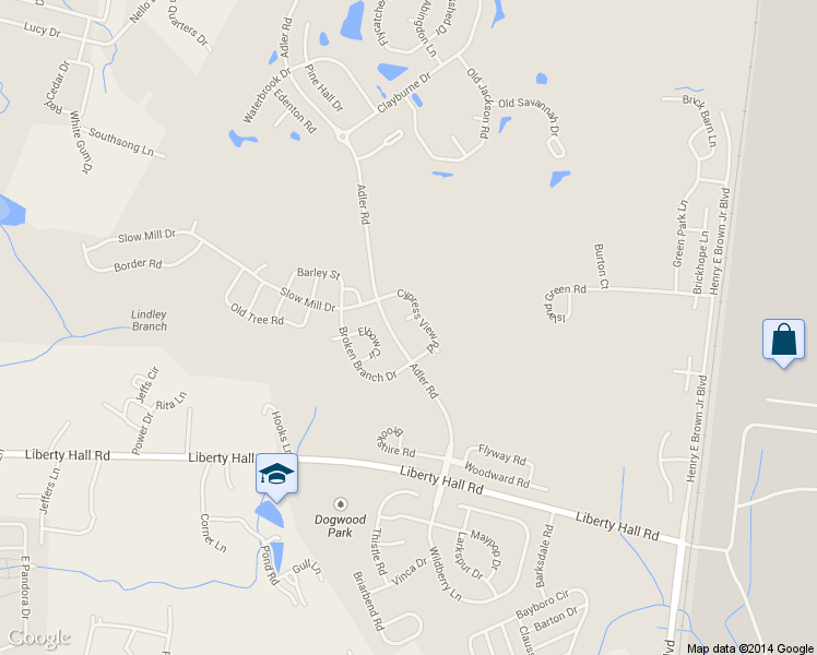 map of restaurants, bars, coffee shops, grocery stores, and more near 105 Crosby Court in Goose Creek