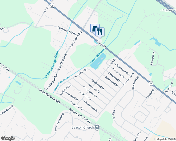 map of restaurants, bars, coffee shops, grocery stores, and more near 4508 Garwood Drive in Ladson