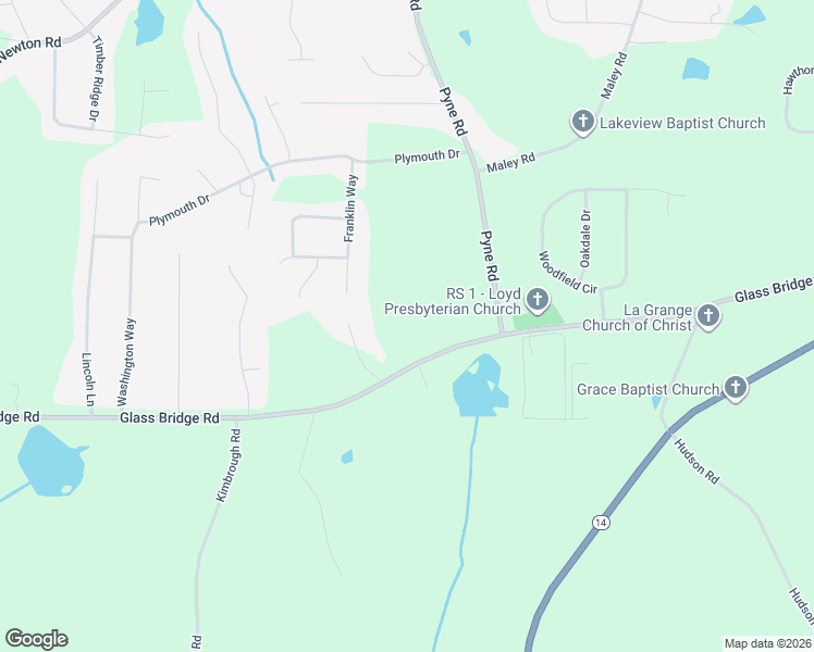 map of restaurants, bars, coffee shops, grocery stores, and more near 678 Glass Bridge Road in LaGrange