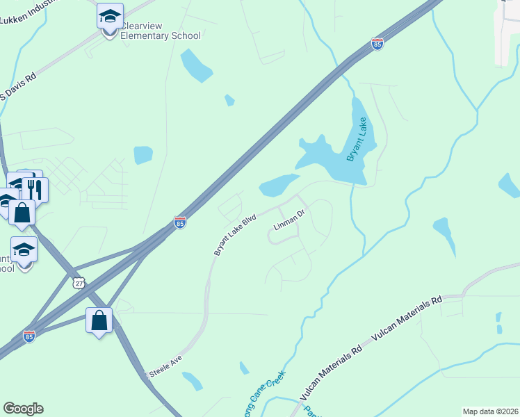 map of restaurants, bars, coffee shops, grocery stores, and more near 501 Bryant Lake Boulevard in LaGrange