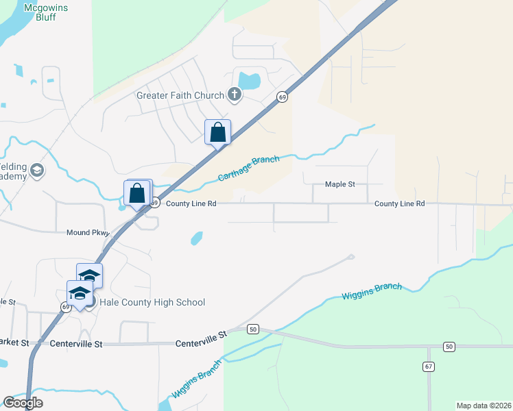map of restaurants, bars, coffee shops, grocery stores, and more near 12582 County Road 72 in Moundville