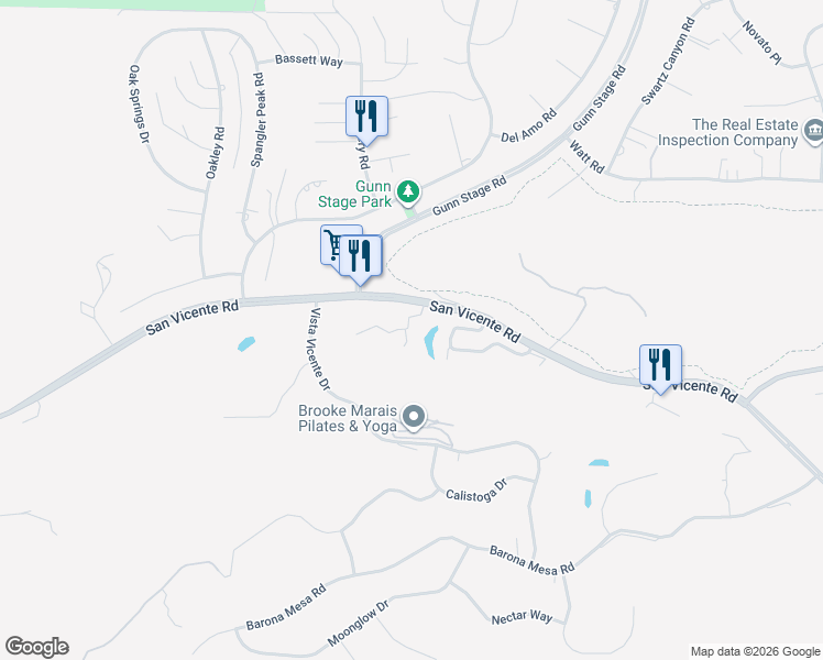map of restaurants, bars, coffee shops, grocery stores, and more near 23681 Country Villa Road in Ramona