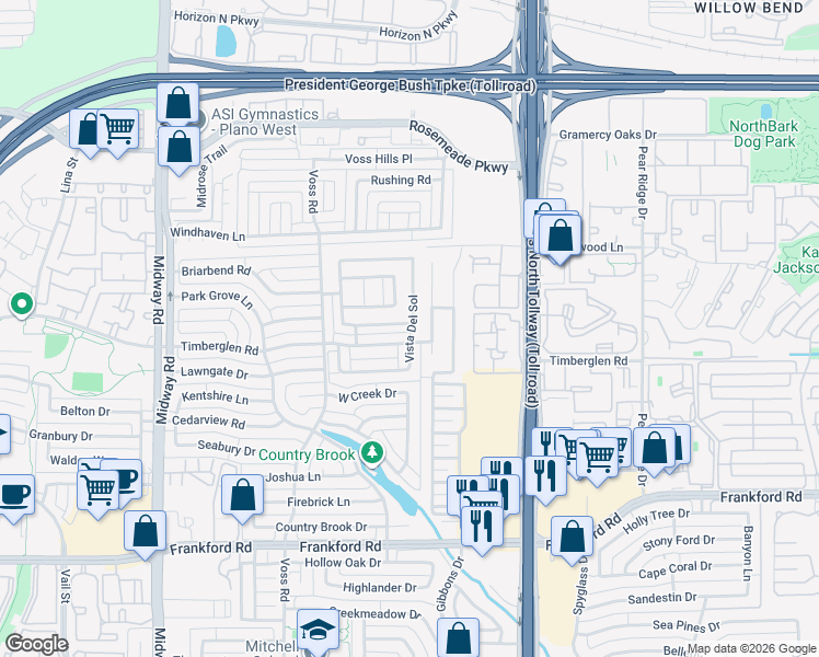 map of restaurants, bars, coffee shops, grocery stores, and more near 4356 South Capistrano Drive in Dallas