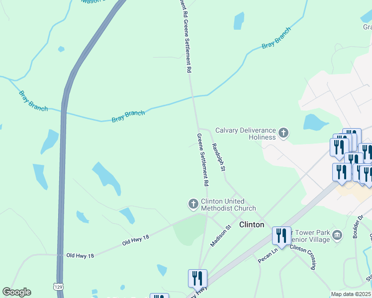 map of restaurants, bars, coffee shops, grocery stores, and more near 241 Greene Settlement Road in Gray