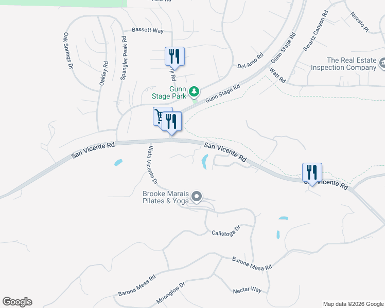 map of restaurants, bars, coffee shops, grocery stores, and more near 23681 Country Villa Road in Ramona