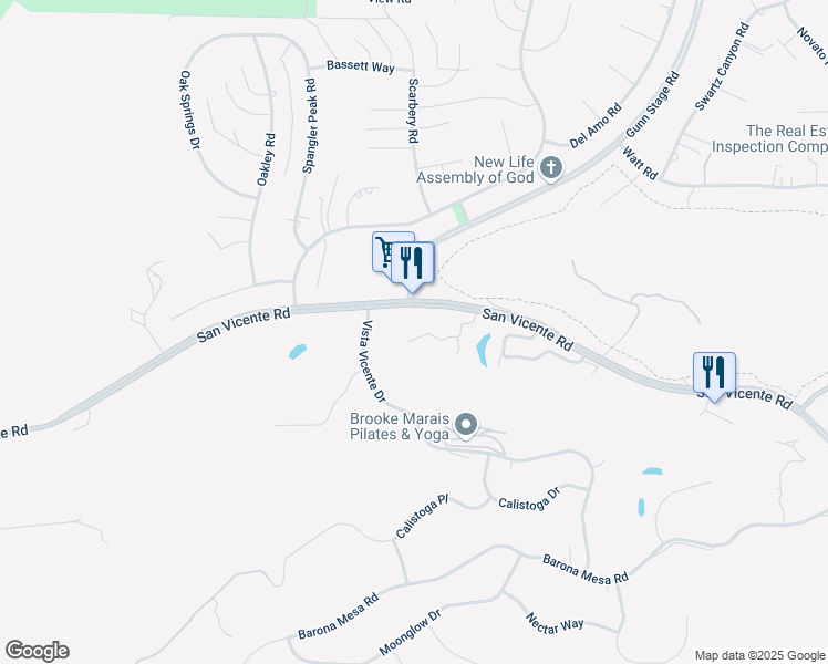 map of restaurants, bars, coffee shops, grocery stores, and more near 23639 Country Villa Road in Ramona