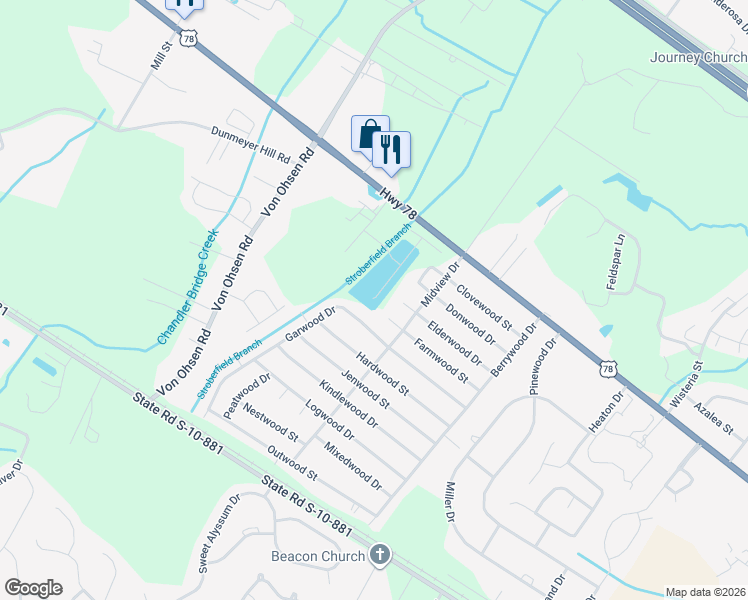 map of restaurants, bars, coffee shops, grocery stores, and more near 4488 Garwood Drive in Ladson