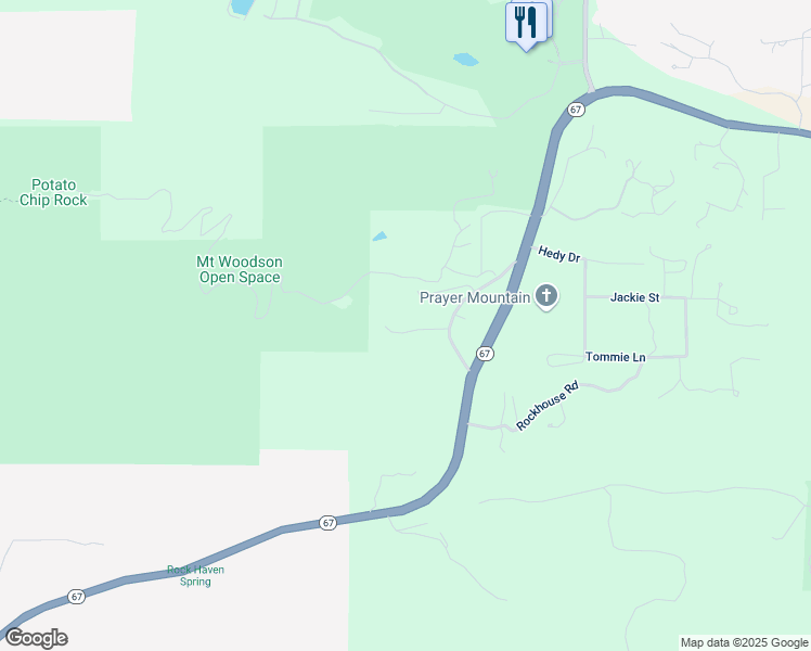 map of restaurants, bars, coffee shops, grocery stores, and more near 17126 Mount Woodson Road in Ramona