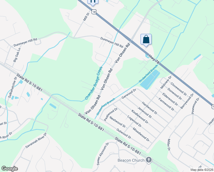 map of restaurants, bars, coffee shops, grocery stores, and more near 4704 Lewis And Clark Trail in Ladson