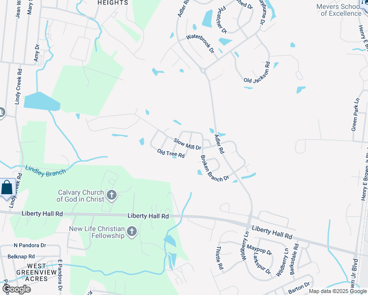 map of restaurants, bars, coffee shops, grocery stores, and more near 125 Slow Mill Drive in Goose Creek