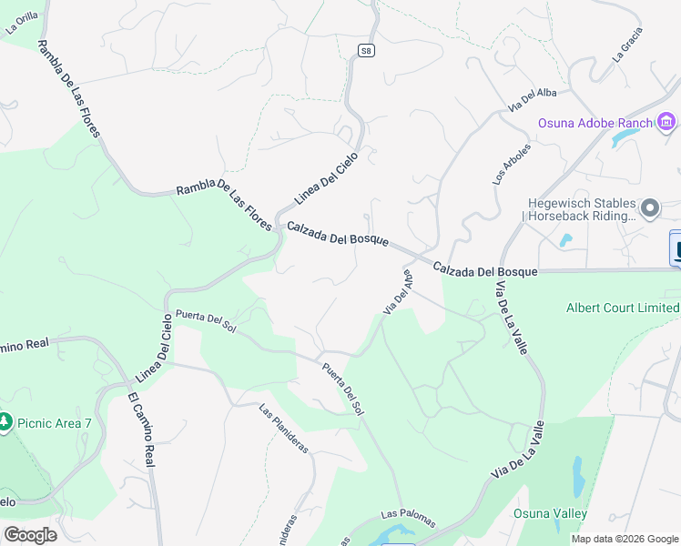 map of restaurants, bars, coffee shops, grocery stores, and more near 5443 Calzada Del Bosque in Rancho Santa Fe
