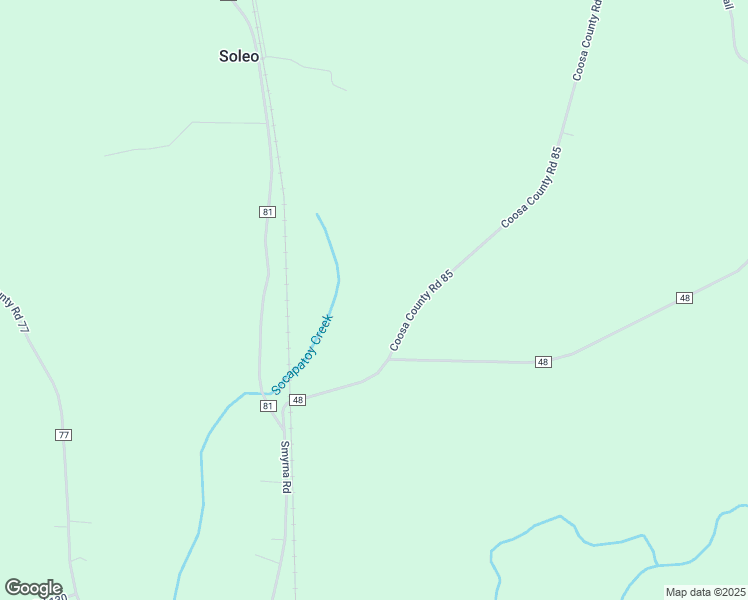 map of restaurants, bars, coffee shops, grocery stores, and more near 1861 Coosa County Road 85 in Goodwater