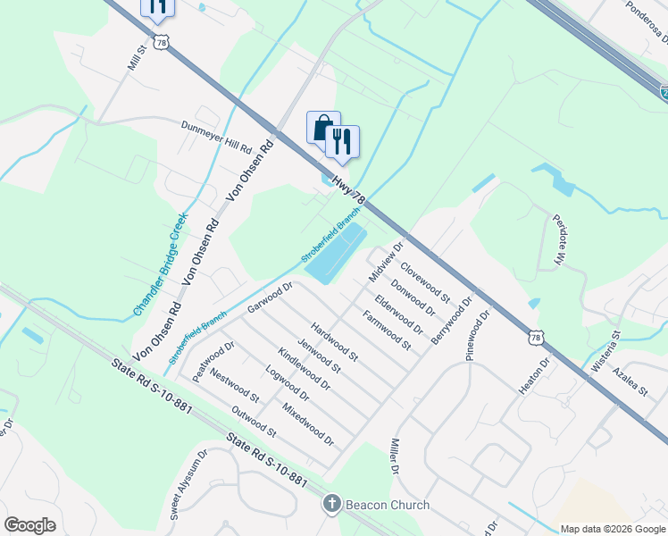 map of restaurants, bars, coffee shops, grocery stores, and more near 4488 Garwood Drive in Ladson