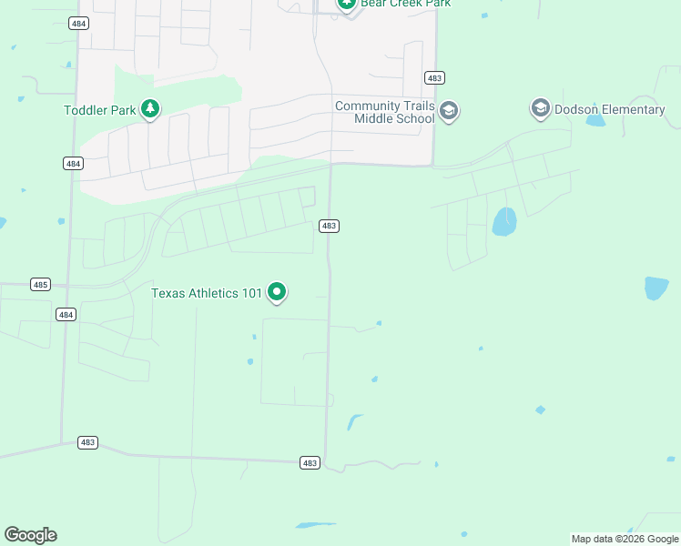 map of restaurants, bars, coffee shops, grocery stores, and more near 11281 County Road 483 in Lavon