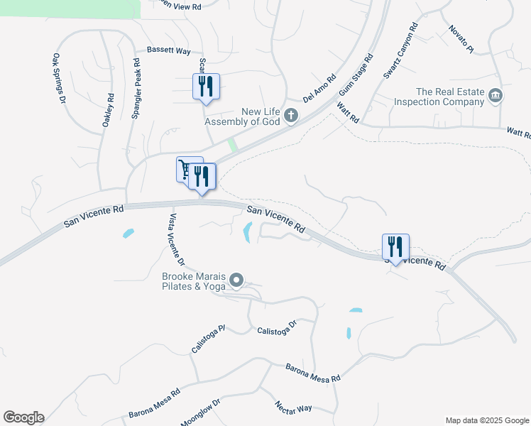 map of restaurants, bars, coffee shops, grocery stores, and more near 23827 Green Haven Lane in Ramona