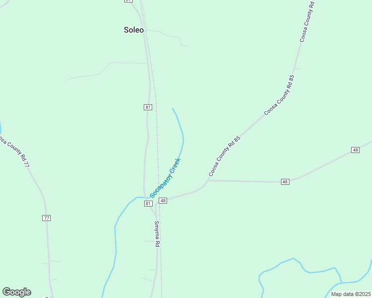 map of restaurants, bars, coffee shops, grocery stores, and more near 1861 Coosa County Road 85 in Goodwater