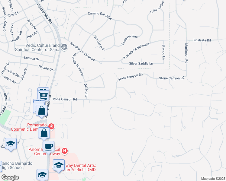 map of restaurants, bars, coffee shops, grocery stores, and more near 13121 Wild Flower Lane in Poway