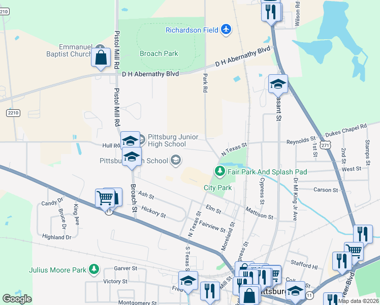 map of restaurants, bars, coffee shops, grocery stores, and more near 106 Branch Street in Pittsburg