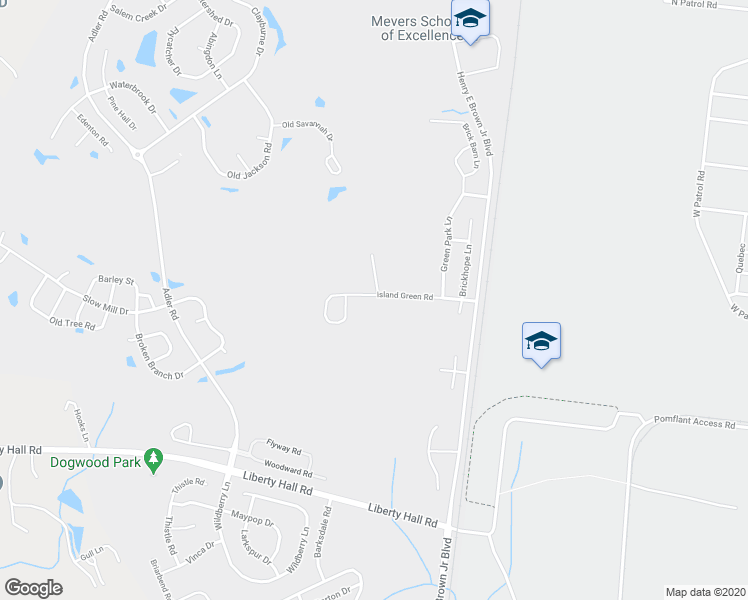 map of restaurants, bars, coffee shops, grocery stores, and more near 207 Island Green Road in Goose Creek