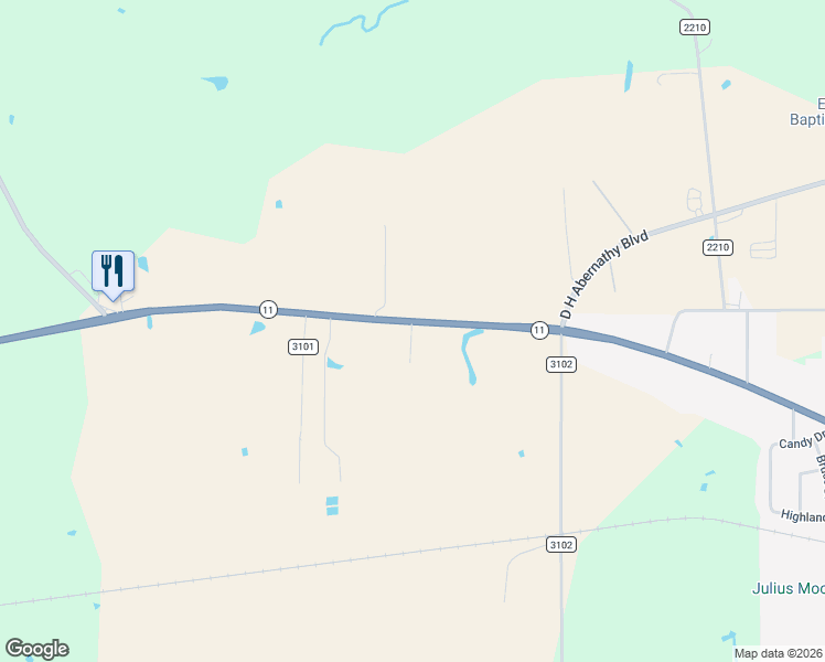 map of restaurants, bars, coffee shops, grocery stores, and more near Highway 11 in Pittsburg