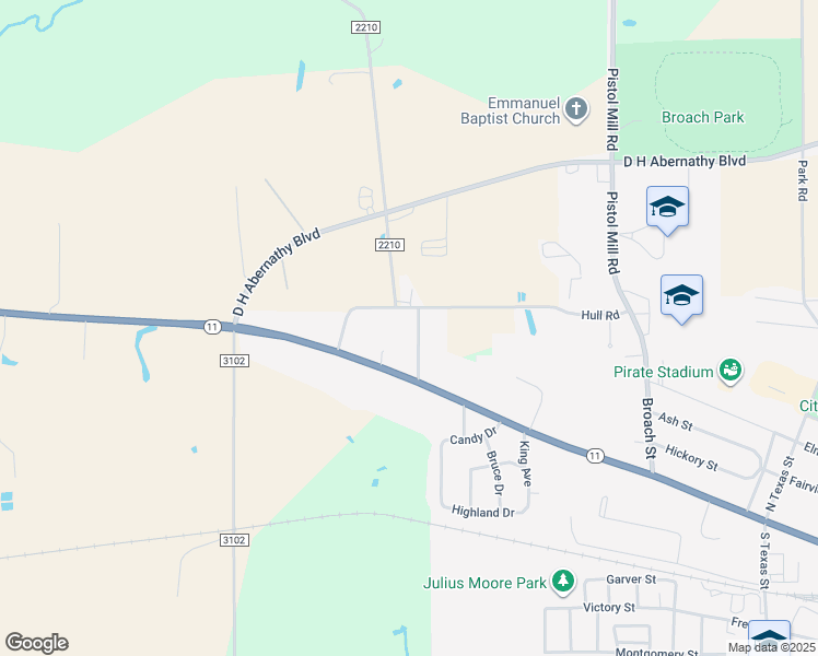 map of restaurants, bars, coffee shops, grocery stores, and more near 130 Whatley Avenue in Pittsburg