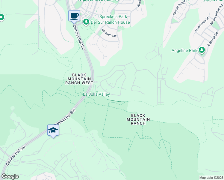 map of restaurants, bars, coffee shops, grocery stores, and more near 8119 Auberge Circle in San Diego