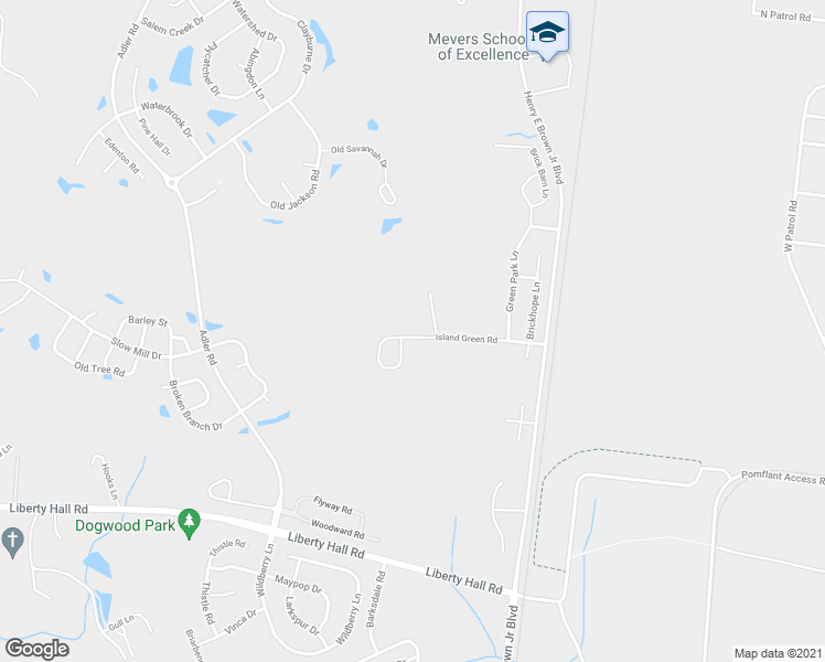 map of restaurants, bars, coffee shops, grocery stores, and more near 216 Island Green Road in Goose Creek