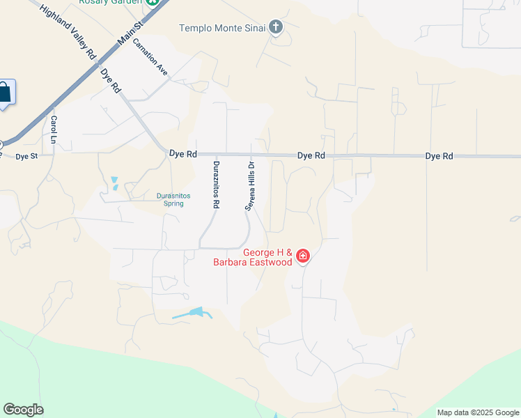 map of restaurants, bars, coffee shops, grocery stores, and more near 2305 Amber Lynn Lane in Ramona