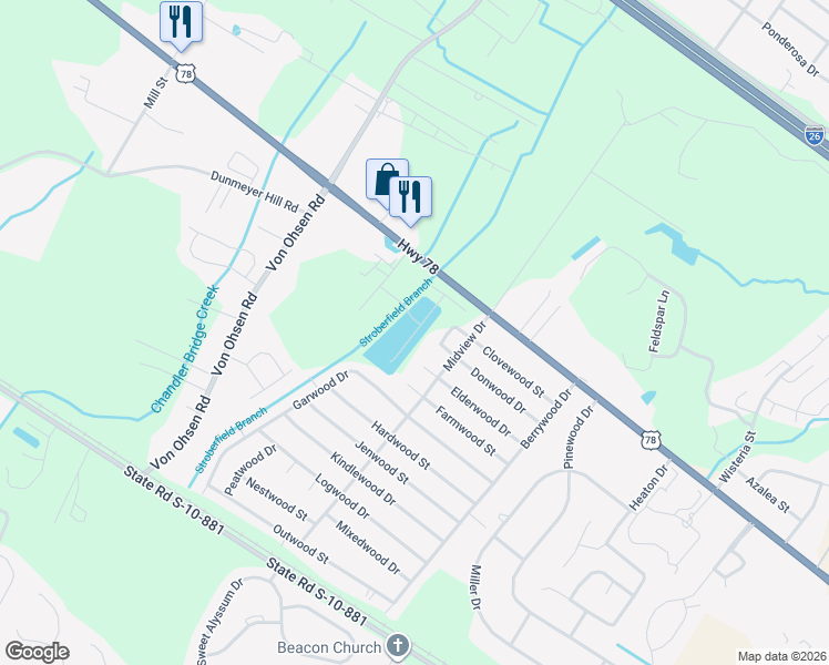 map of restaurants, bars, coffee shops, grocery stores, and more near 4475 Donwood Circle in Ladson
