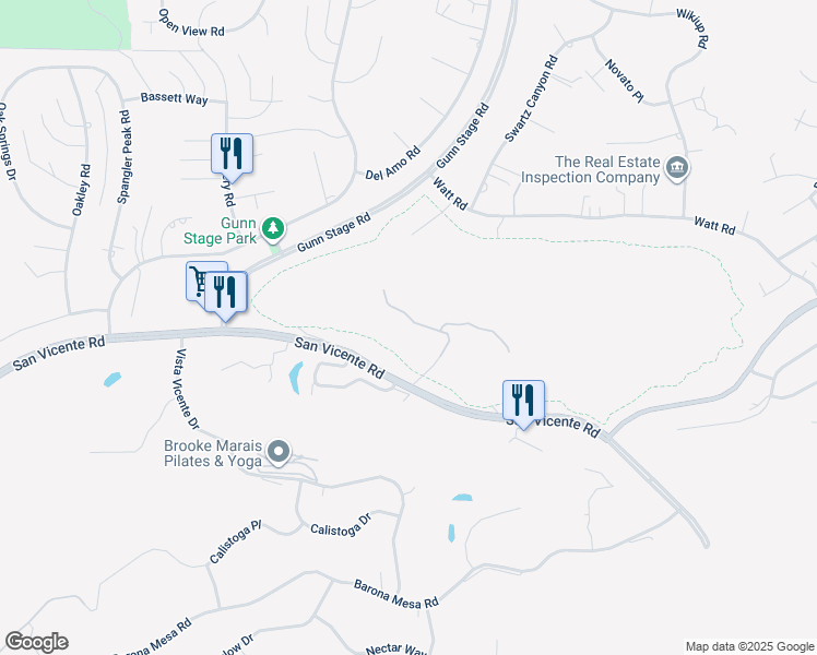 map of restaurants, bars, coffee shops, grocery stores, and more near Camino Arriba in Ramona